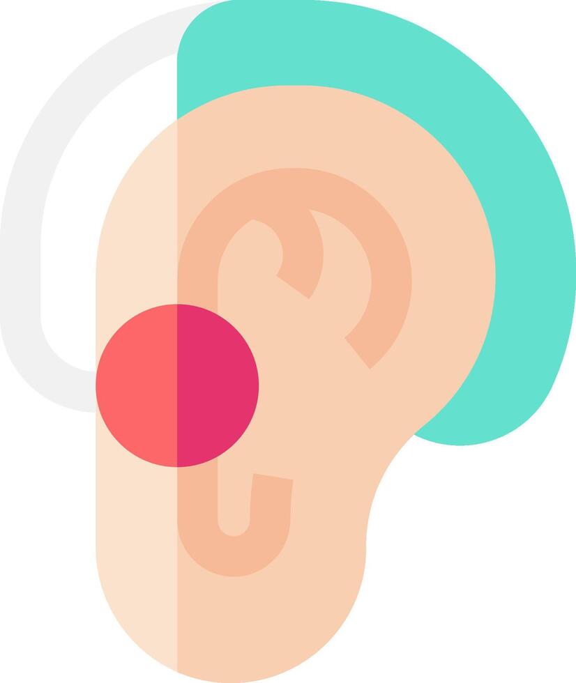 An ear with a red dot on it vector