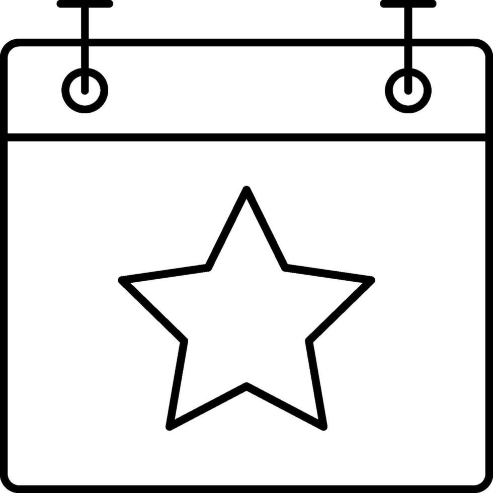 Star calendar icon vector