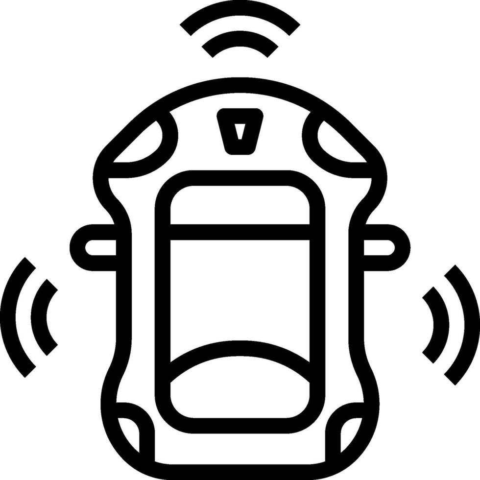 A black and white image of a car with a wireless device vector