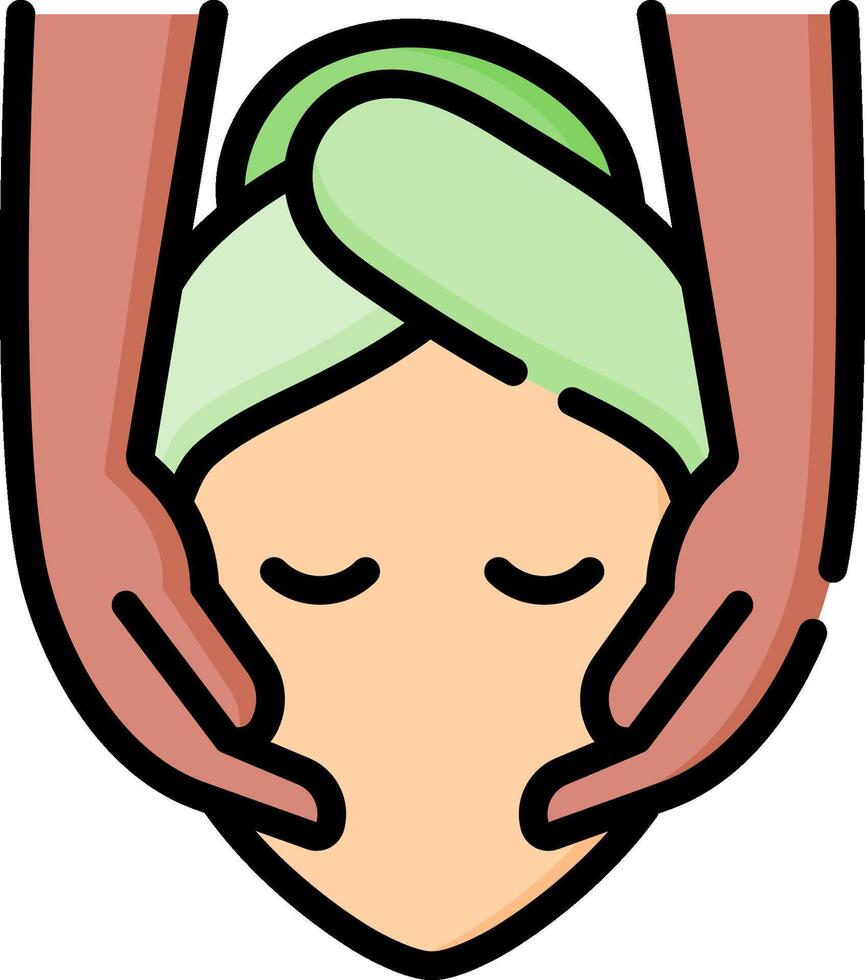 A woman getting a facial treatment vector
