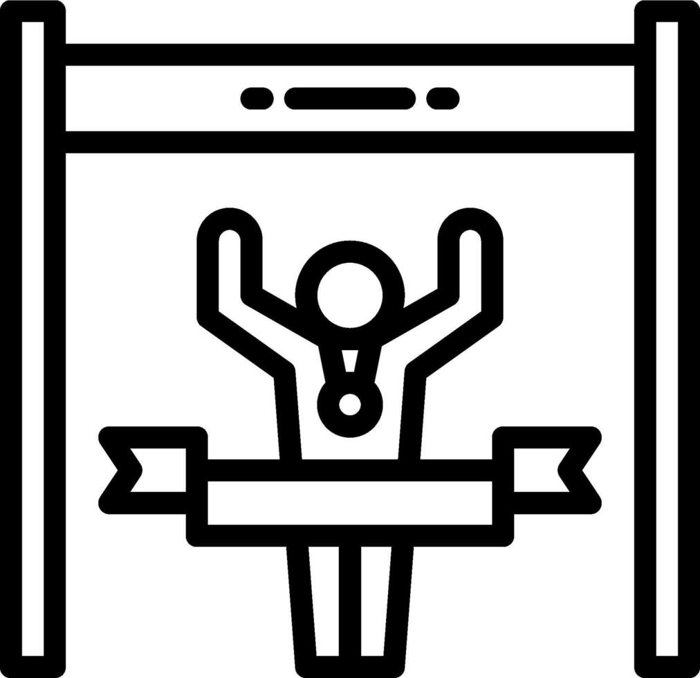 A man is standing on a podium with his arms up vector