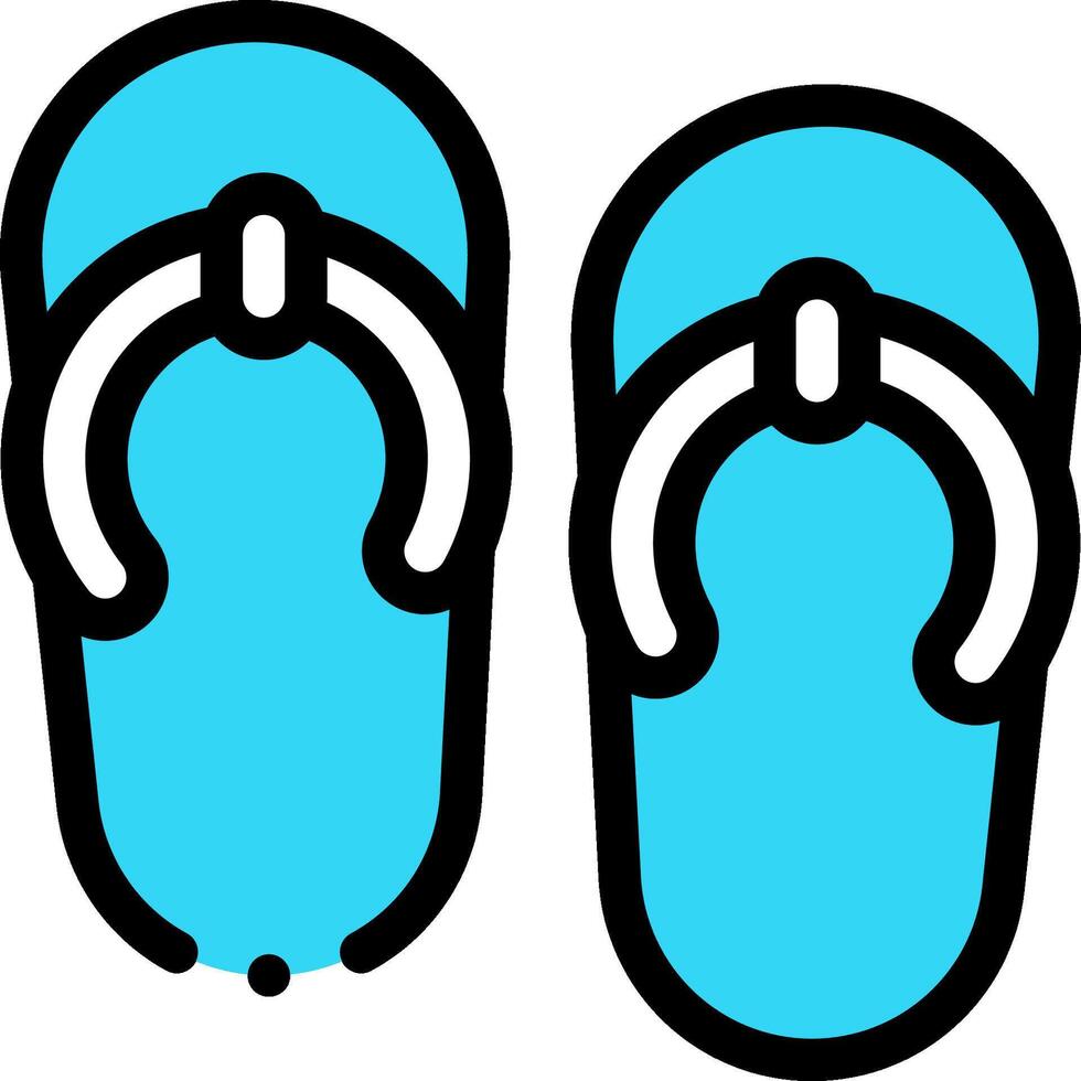 Two blue flip flops with a white background vector
