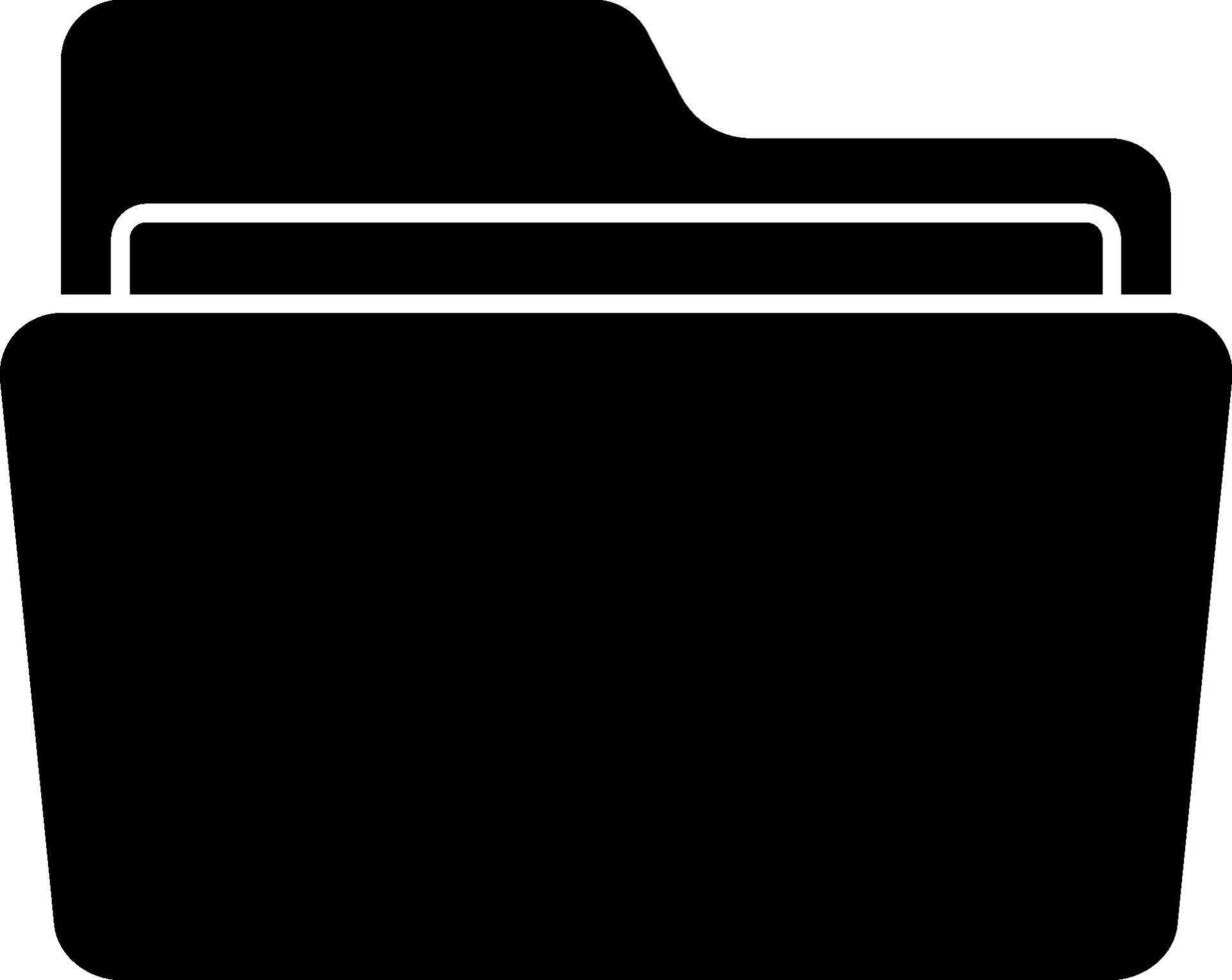 A black and white icon of a folder vector
