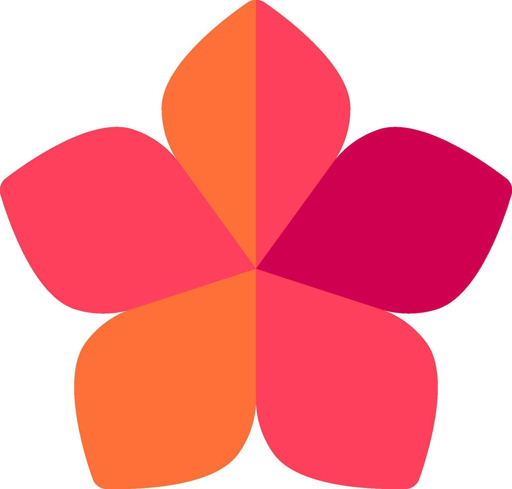 A flower with four petals in a pink and orange color vector