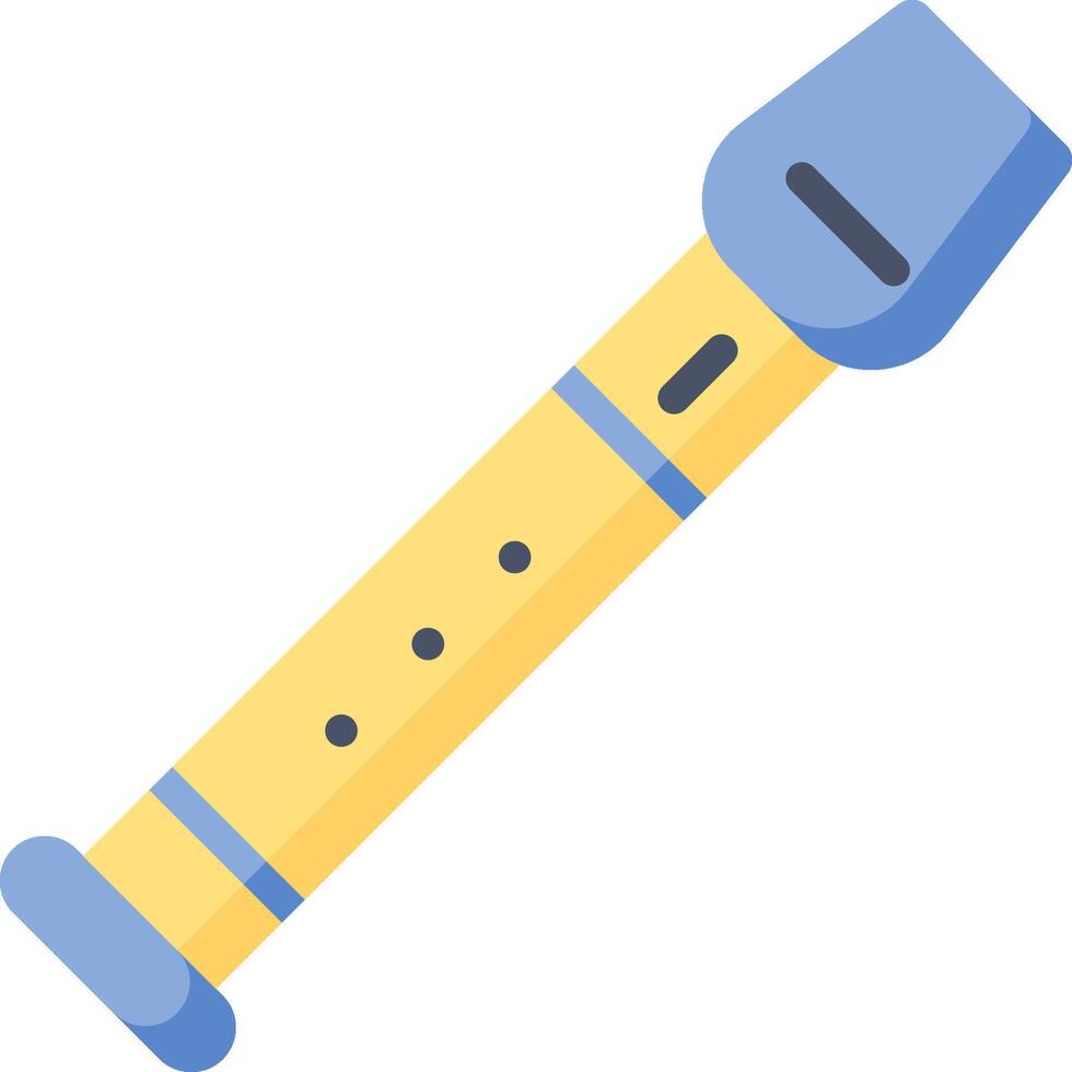 A blue and yellow recorder icon vector
