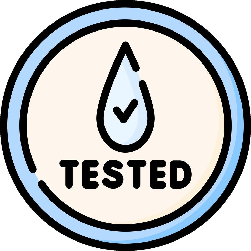 A test button with a drop of water in it vector