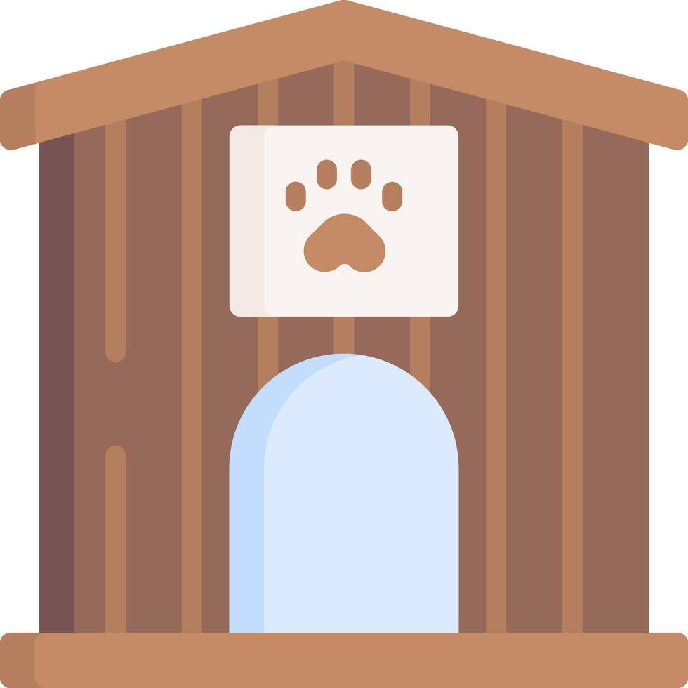 Dog house with dog paw prints vector