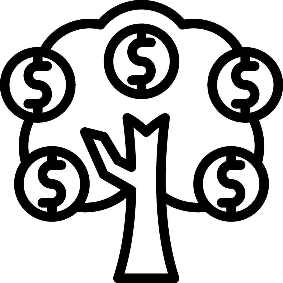 A money tree with money signs on it vector