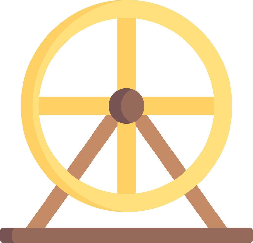 A spinning wheel with a wooden stand vector