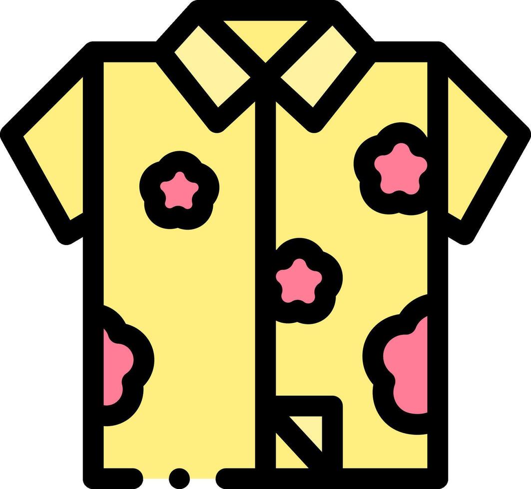 A yellow shirt with pink flowers on it vector