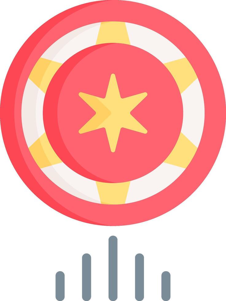 A red and yellow star icon with a white background vector