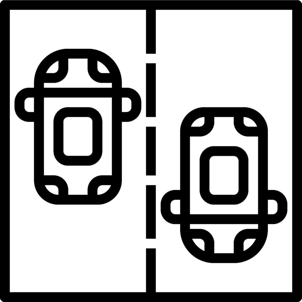 Two cars are shown in a square with a white background vector