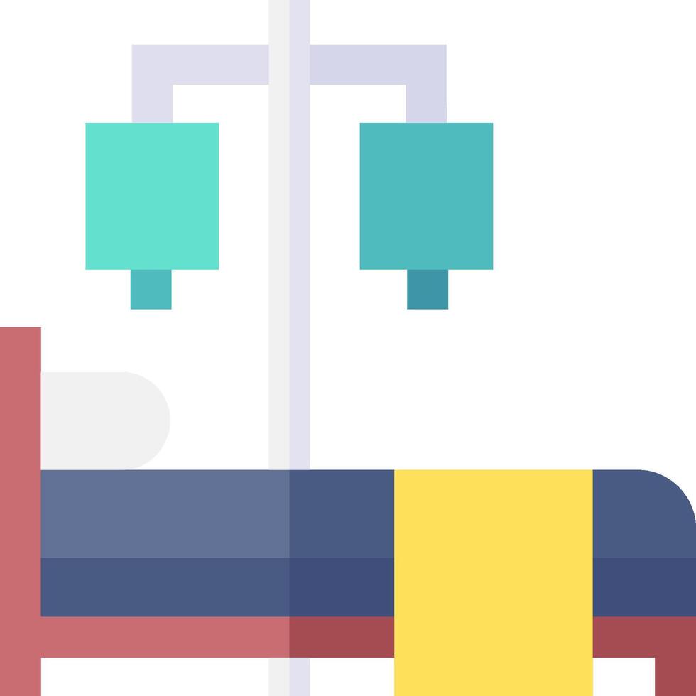 Illustration of a hospital bed with a drip vector