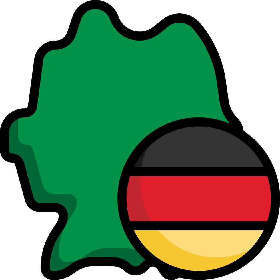Germany map and ball vector
