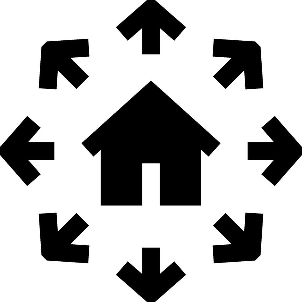 A house surrounded by arrows and arrows vector