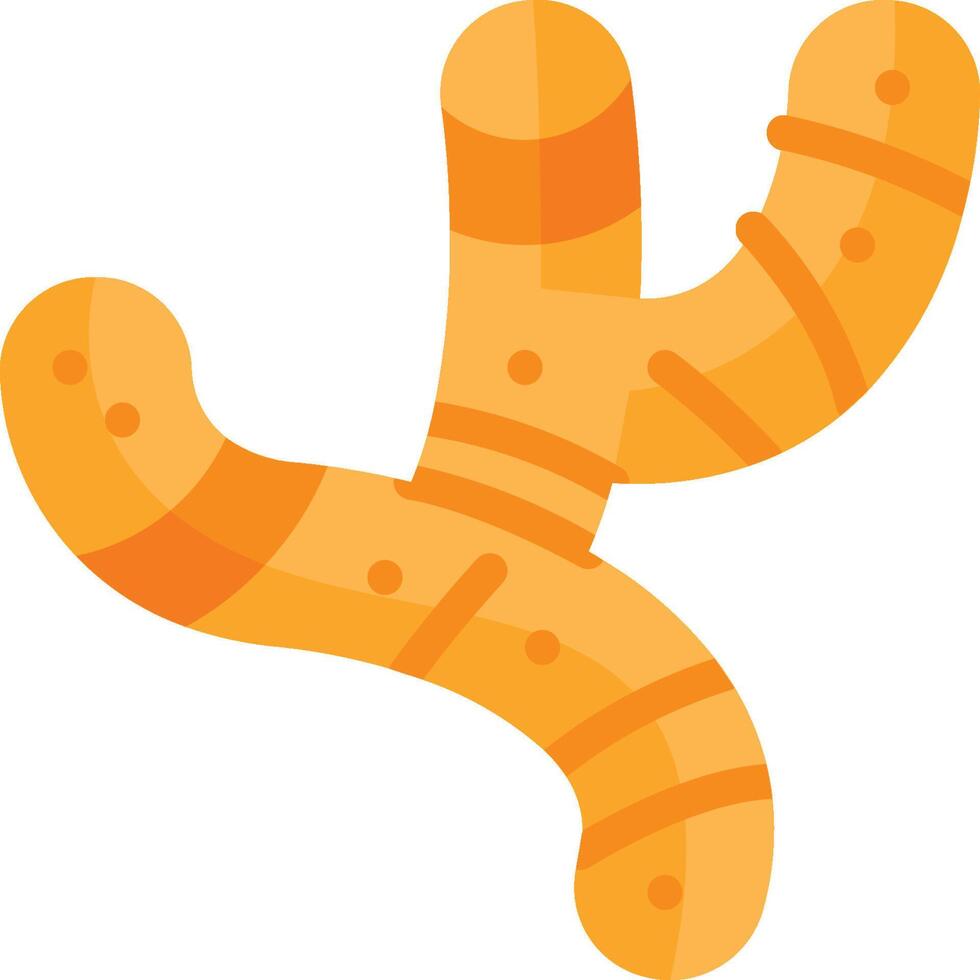A cartoon orange worm with two legs vector