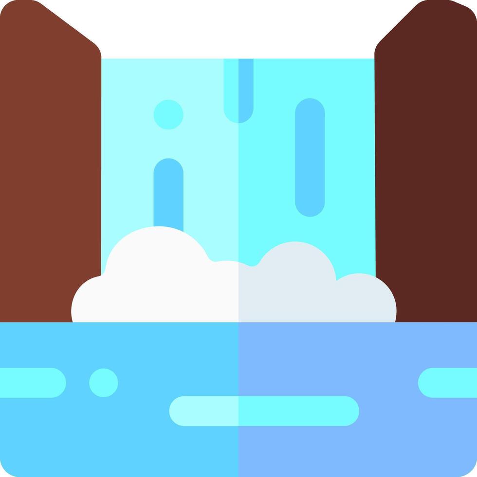 Waterfall icon with clouds and water vector