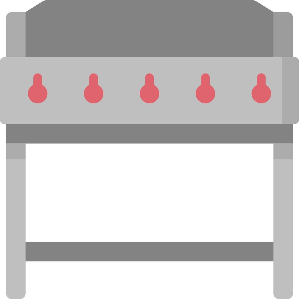A grill with five burners on it vector
