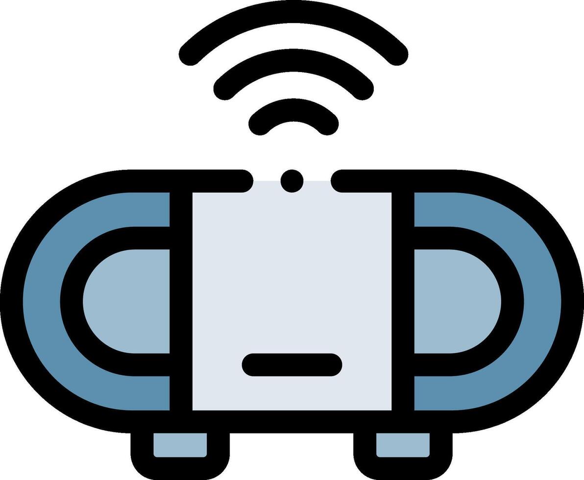 A wireless speaker icon with a blue background vector