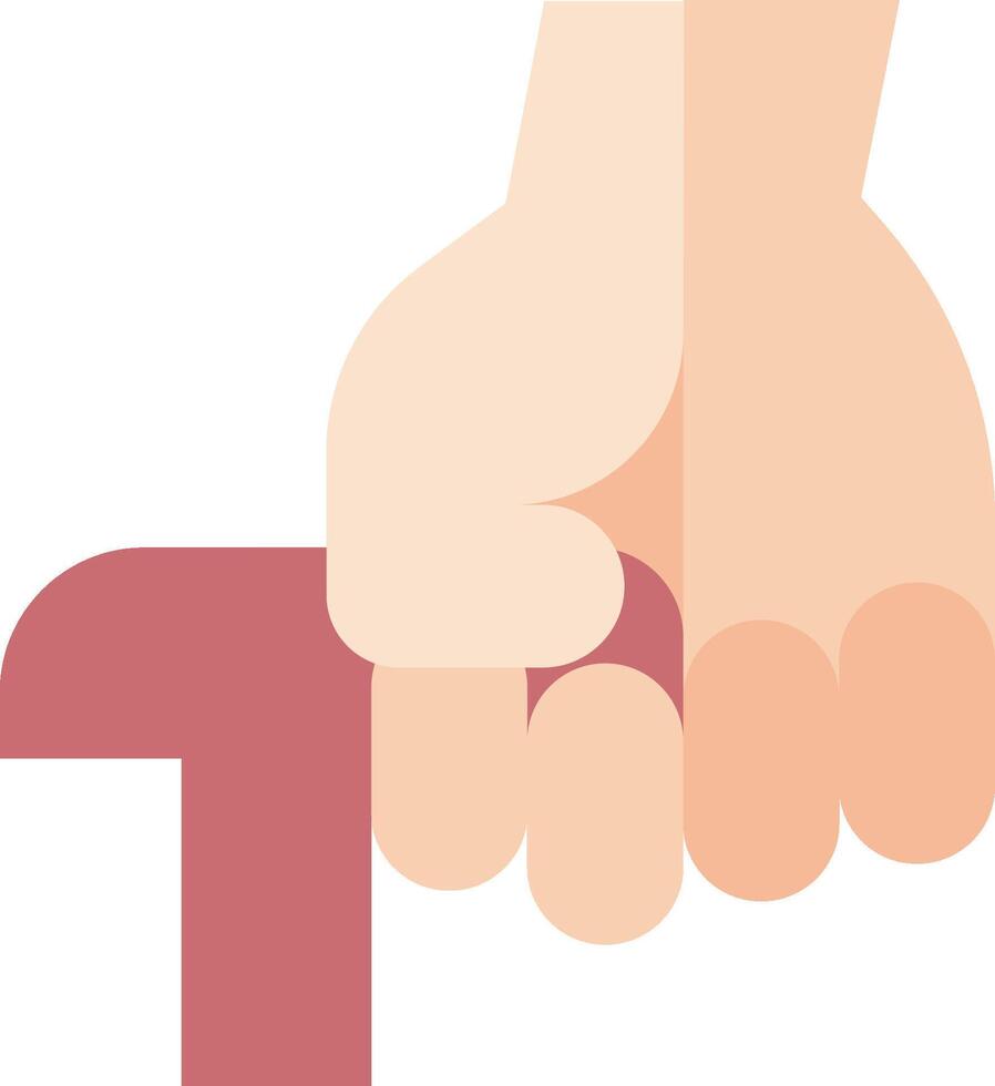 A hand holding a letter t vector