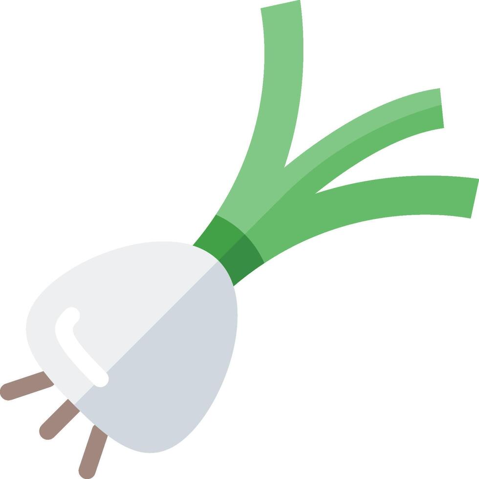 A white onion with green stems on a white background vector