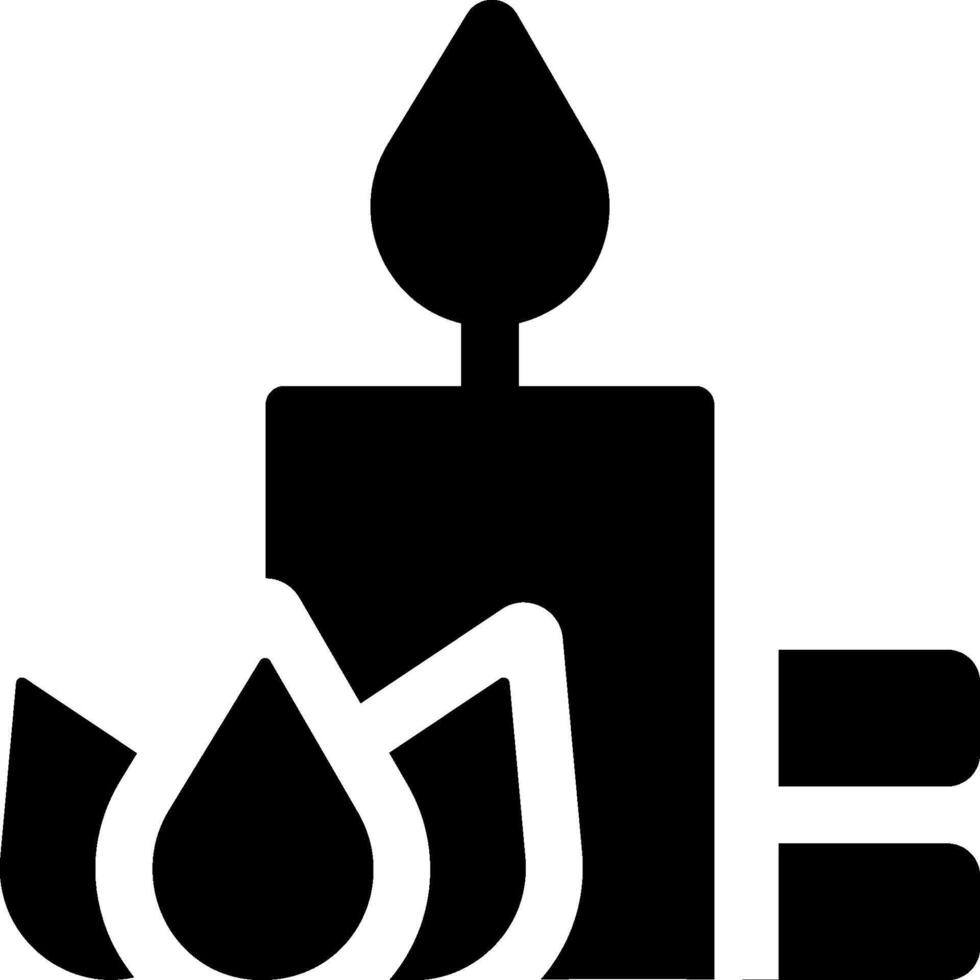 A black and white image of a candle and a lotus flower vector