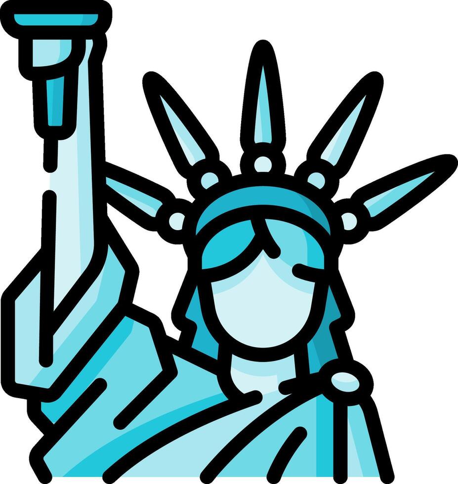 The statue of liberty is holding a torch vector