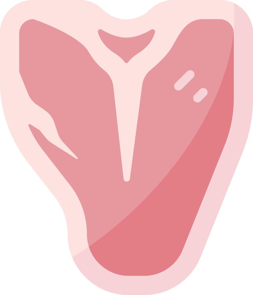 A pink tongue with a white background vector