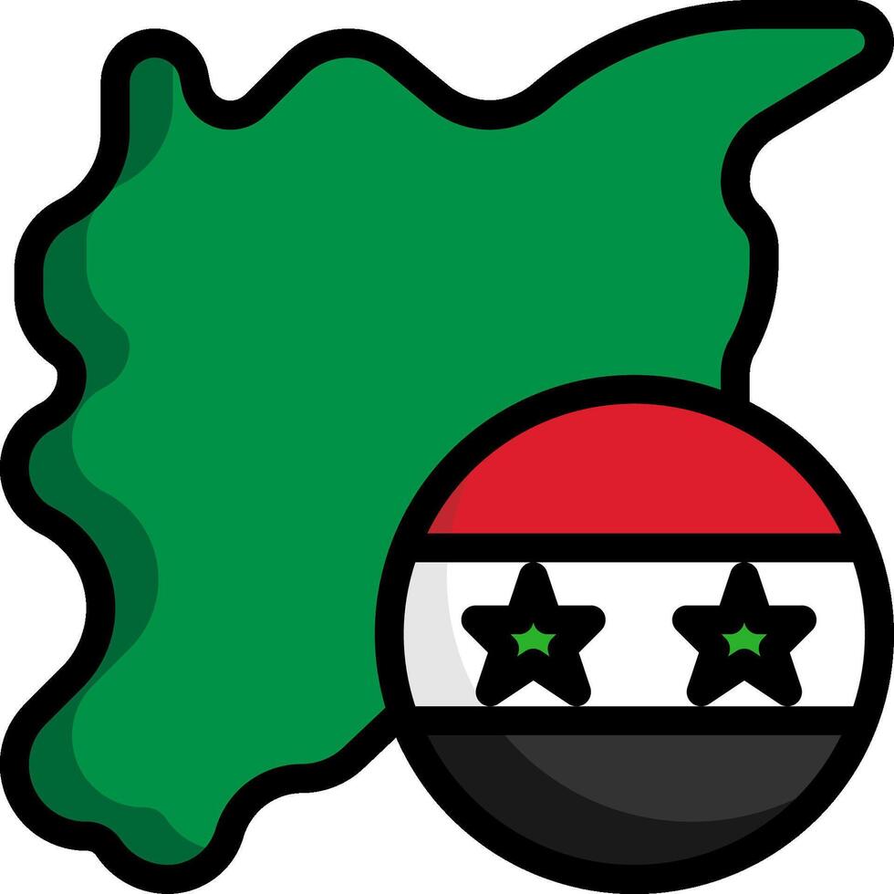 Syria map and flag vector