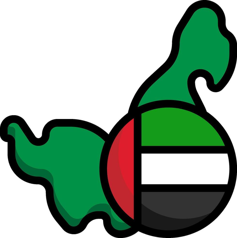 The uae flag is on a ball vector