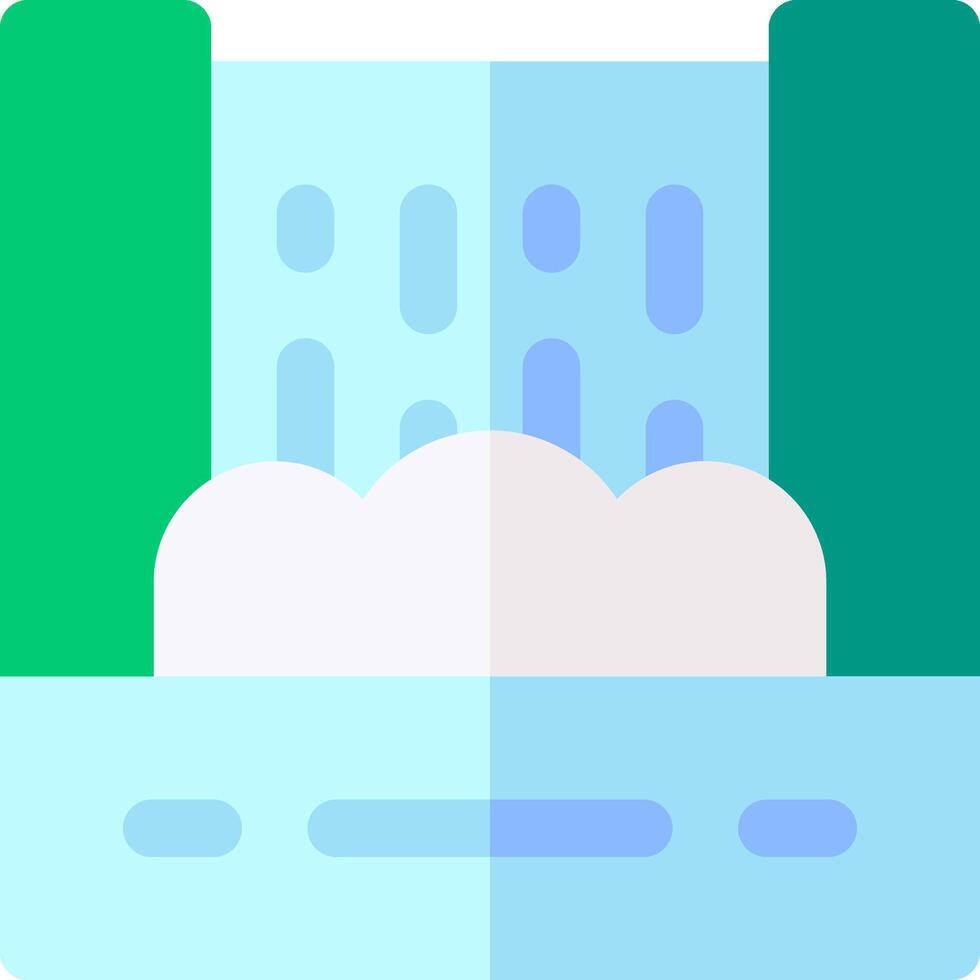 A green and blue water tower with a cloud in the middle vector