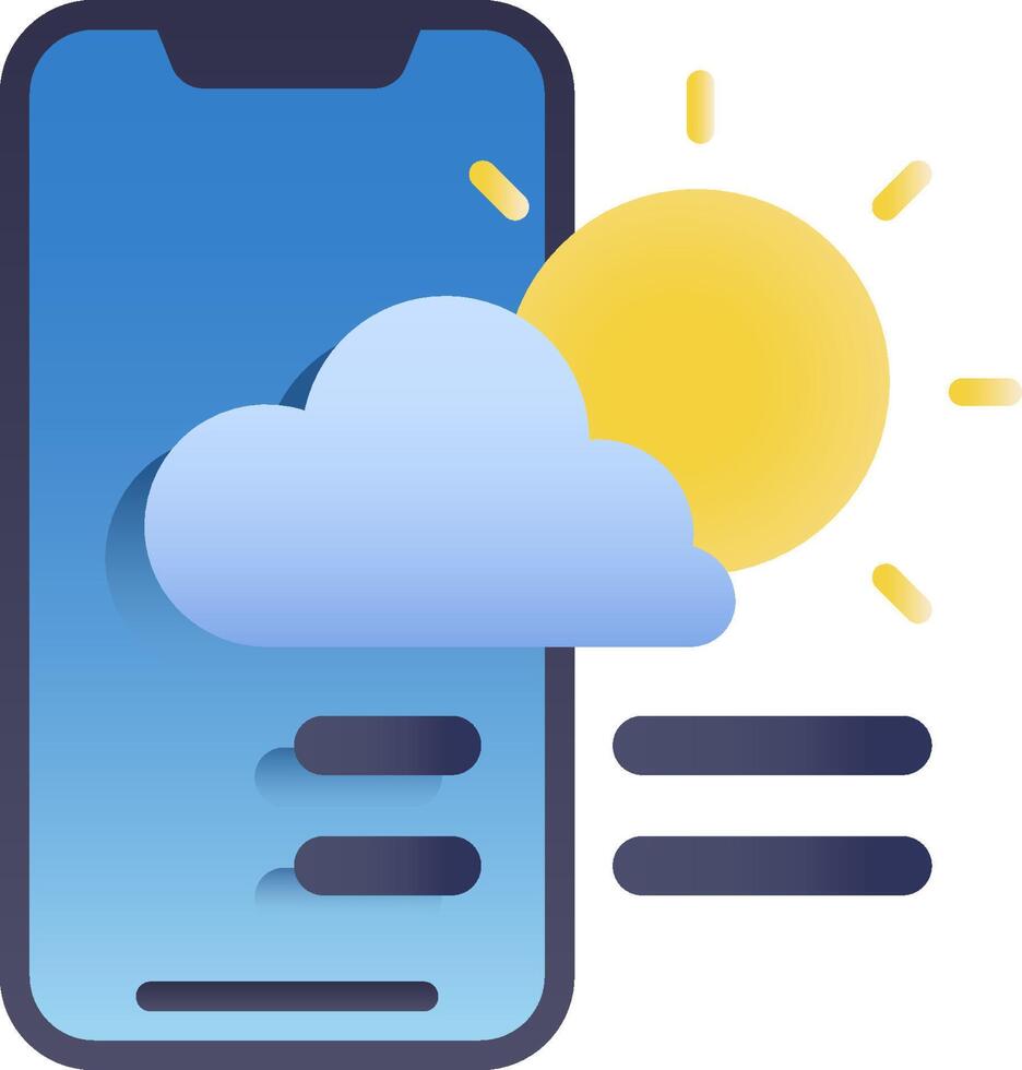 Weather icon on smartphone vector