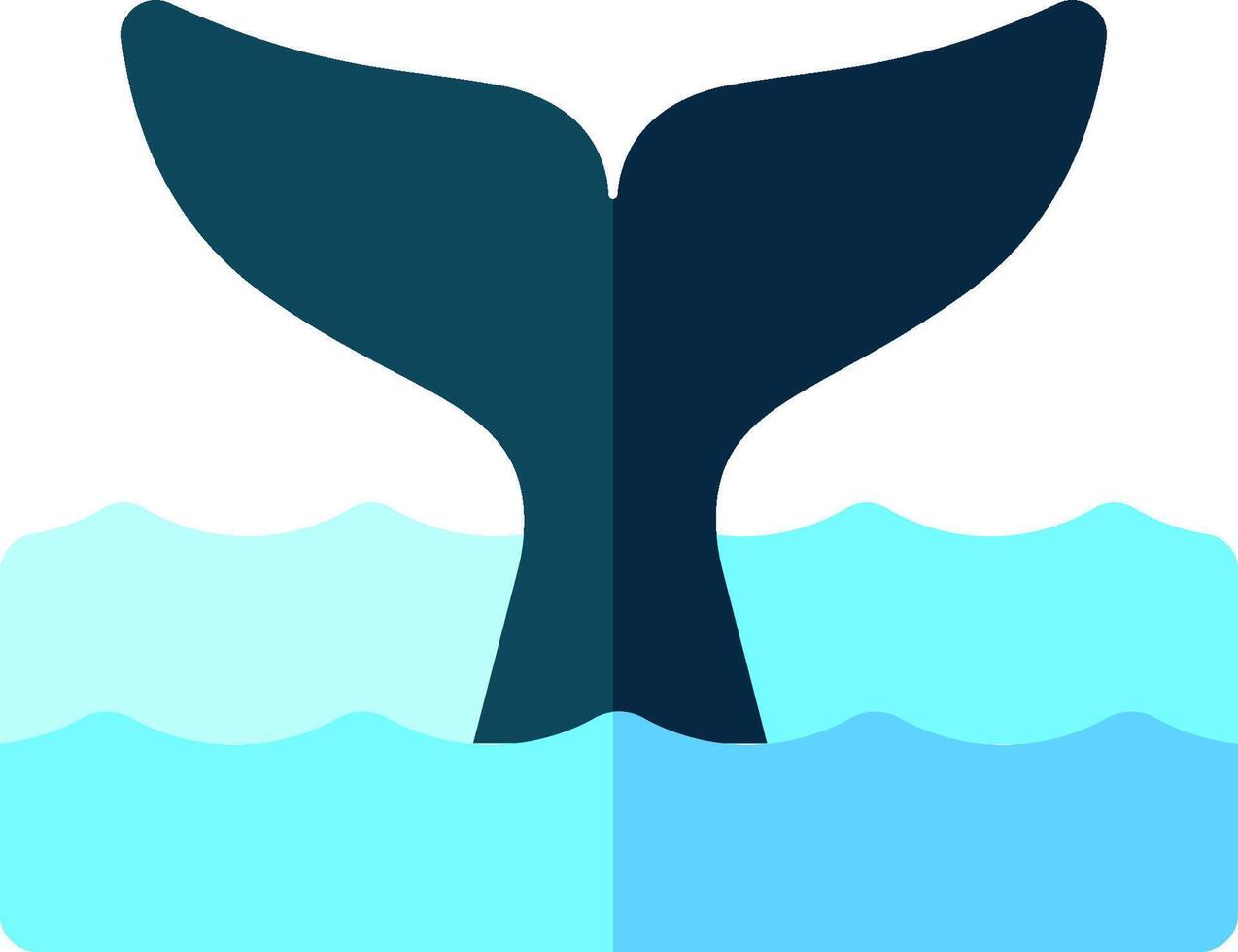 A whale tail in the water with a blue background vector