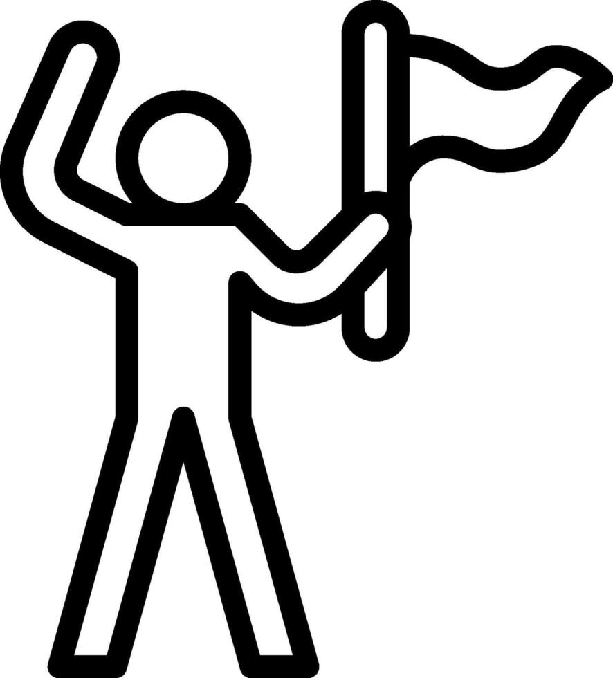 A man holding a flag and waving it vector