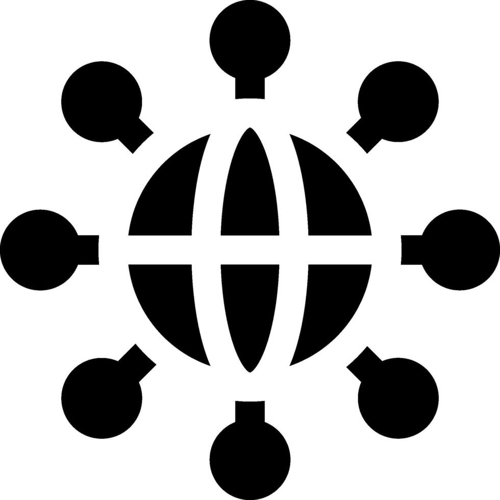 A globe with many people connected to it vector