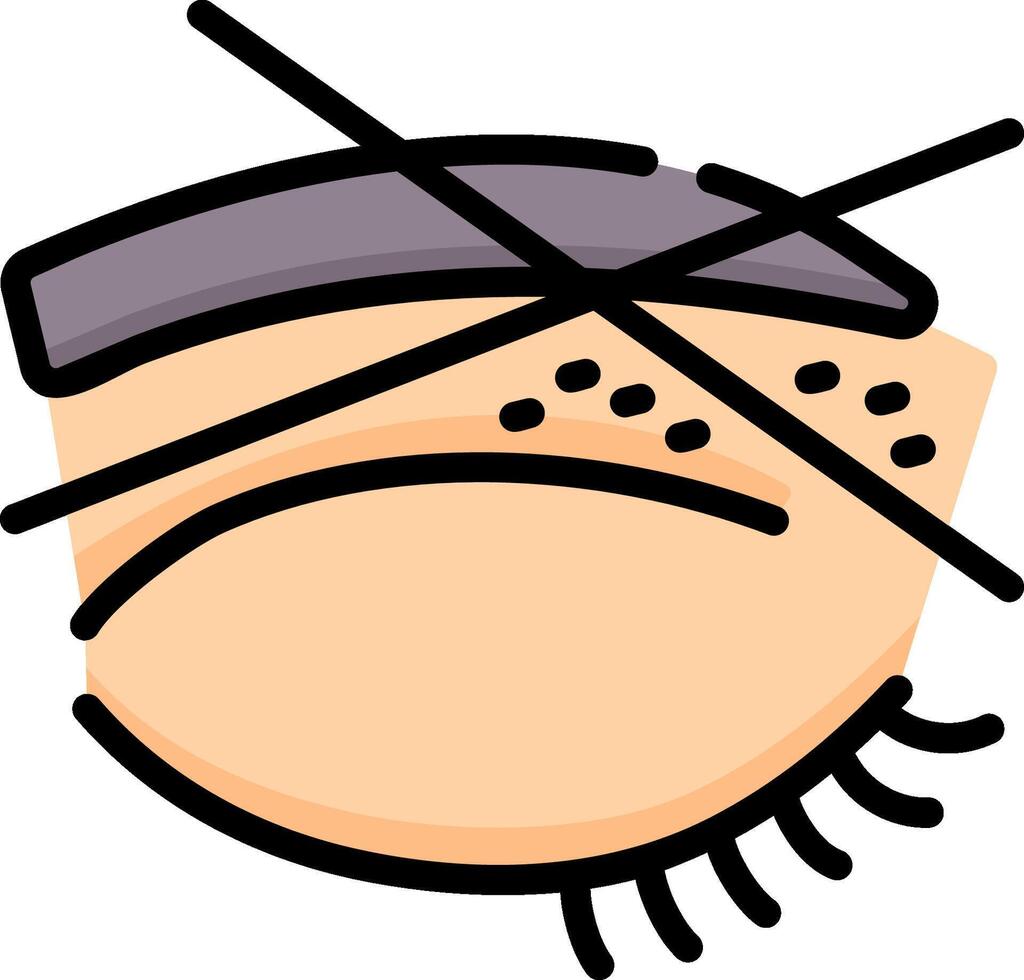 An eye with a black cross on it vector