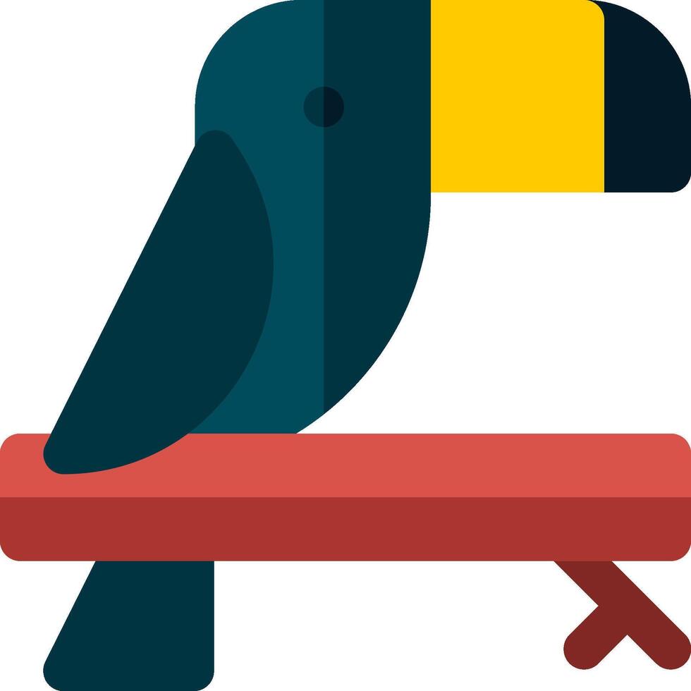 A toucan sitting on a branch with a key vector