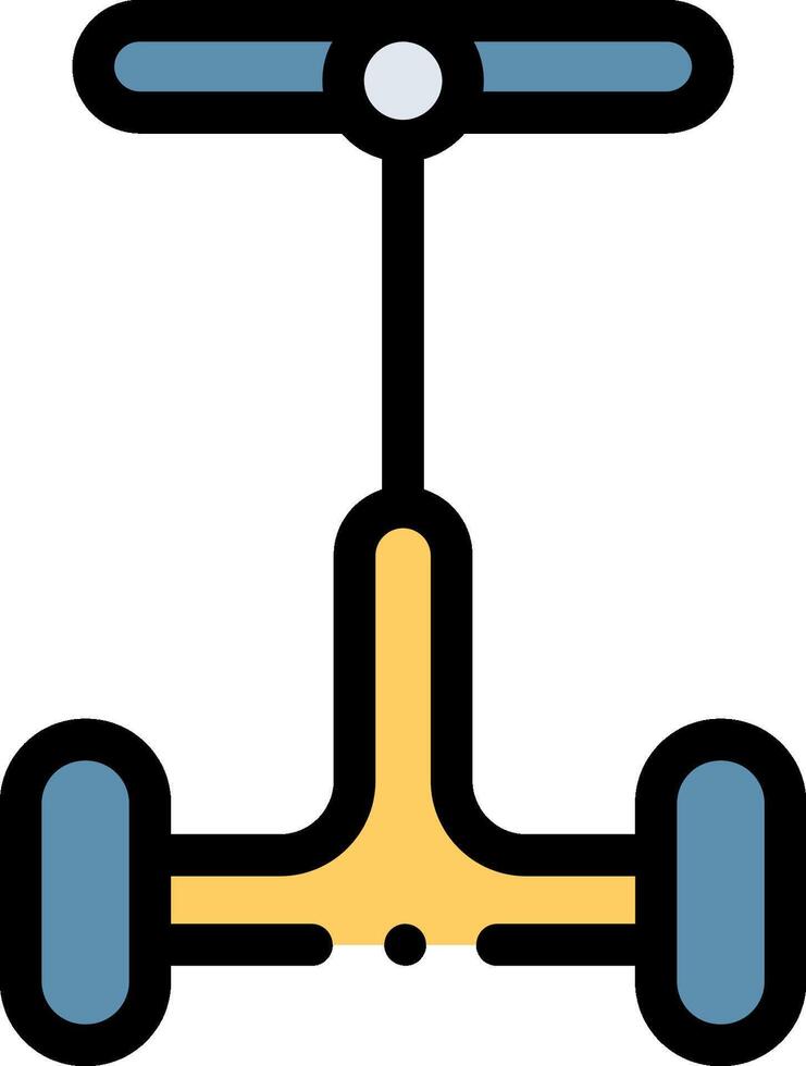 A yellow and blue scooter icon vector