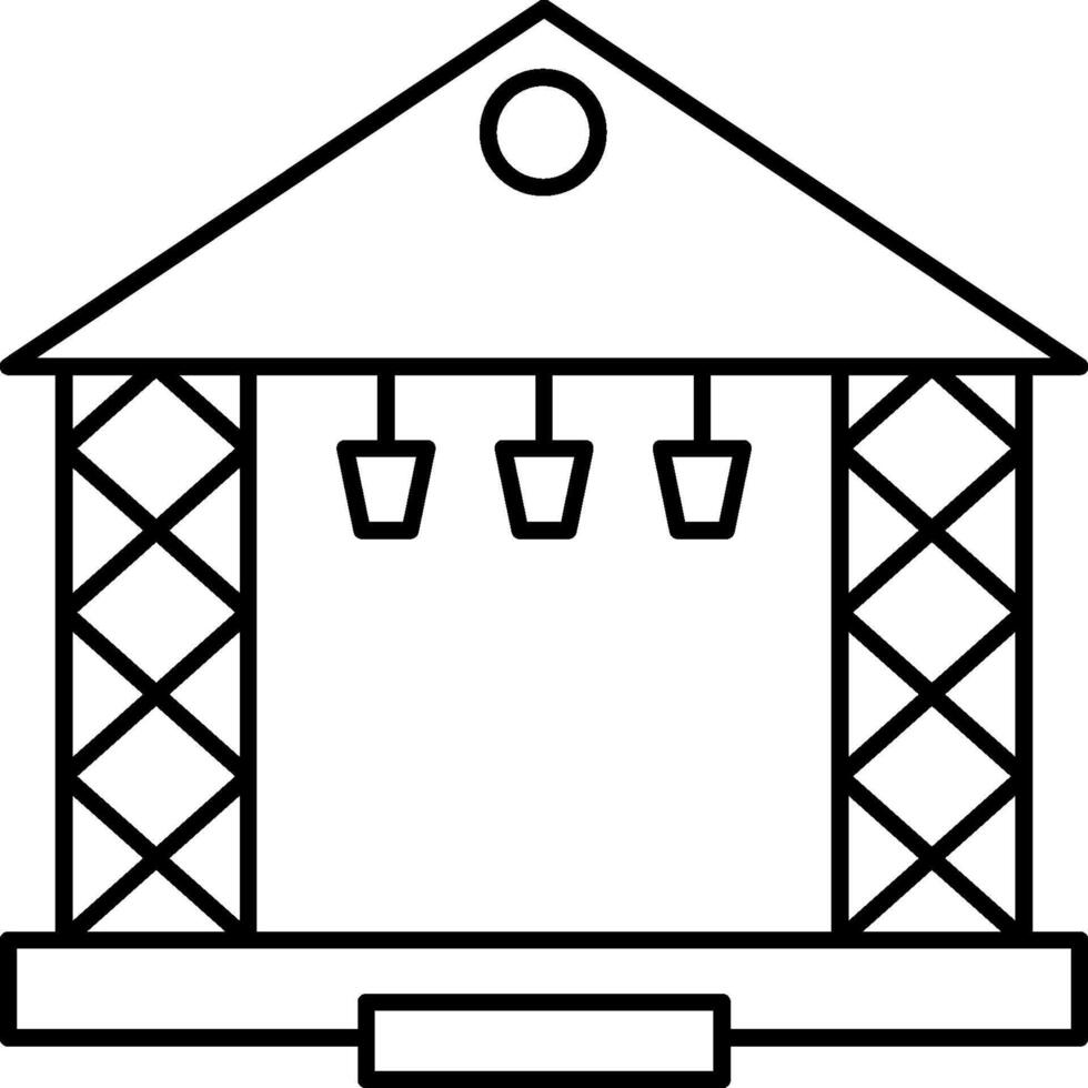 A black and white drawing of a house with a roof vector