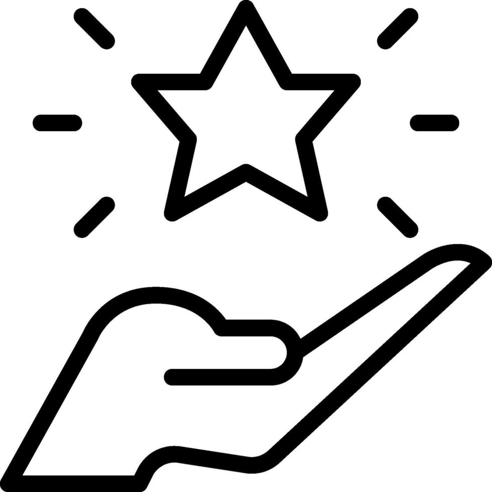 A hand holding a star and a hand reaching out to it vector