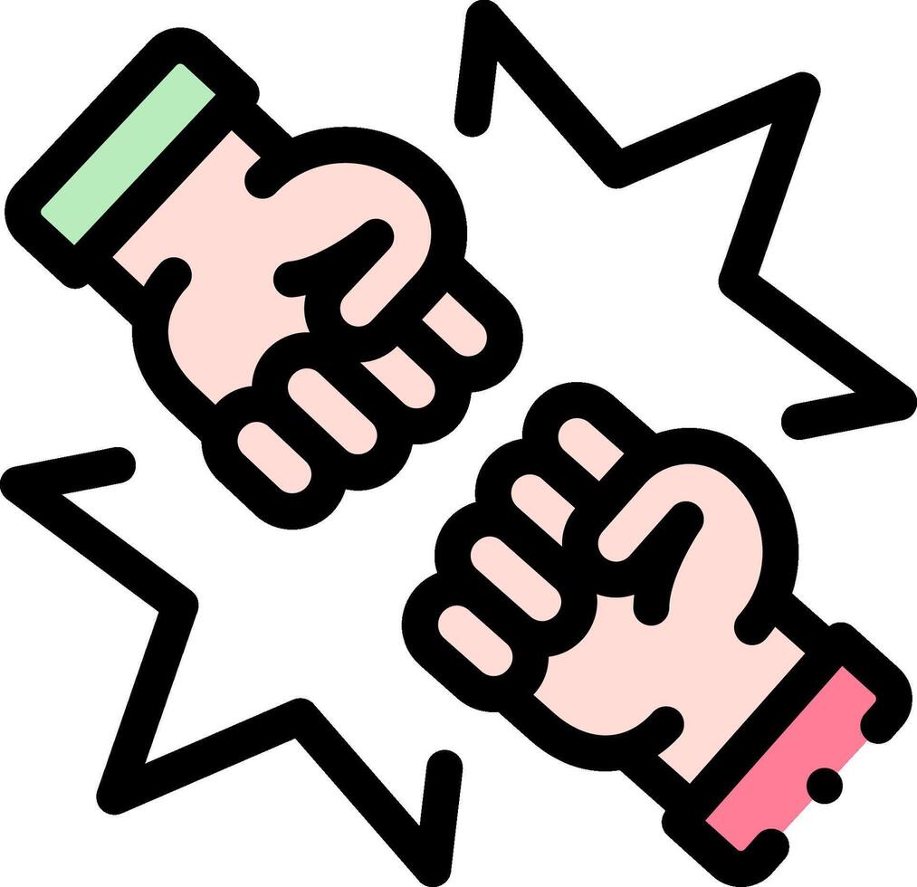 Two hands holding each other in a fist vector