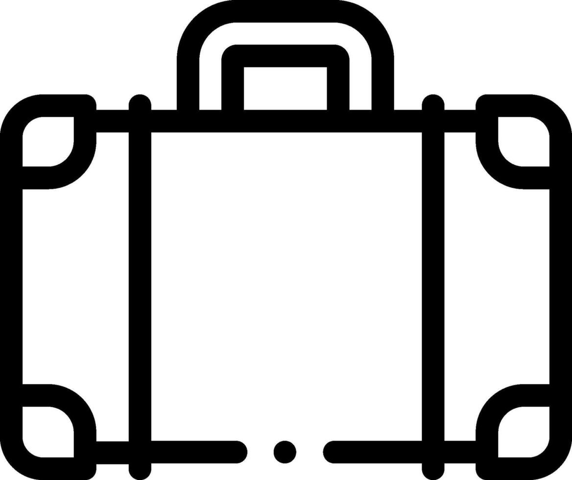 A black and white illustration of a suitcase vector