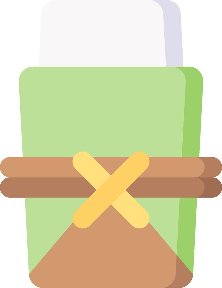 A green container with a wooden handle vector