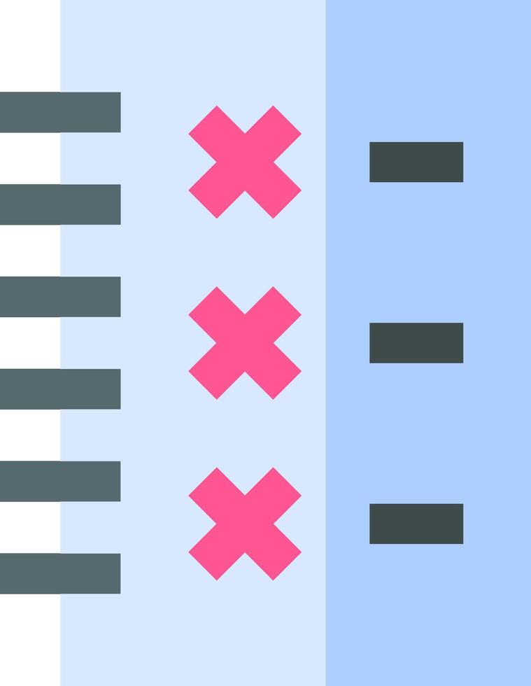 A check box with two crossed out lines vector