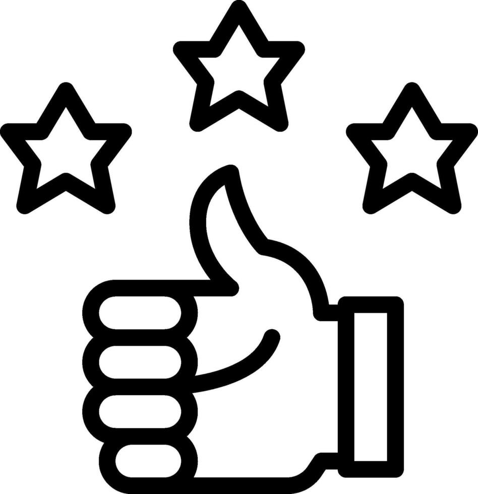 A thumbs up icon with five stars vector