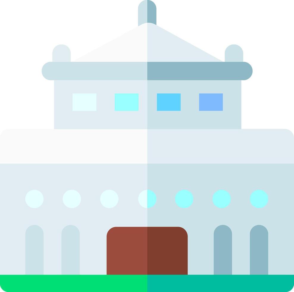 A building with a large roof and windows vector