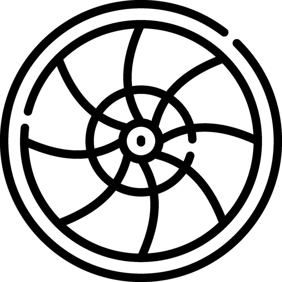 A black and white logo of a fan vector