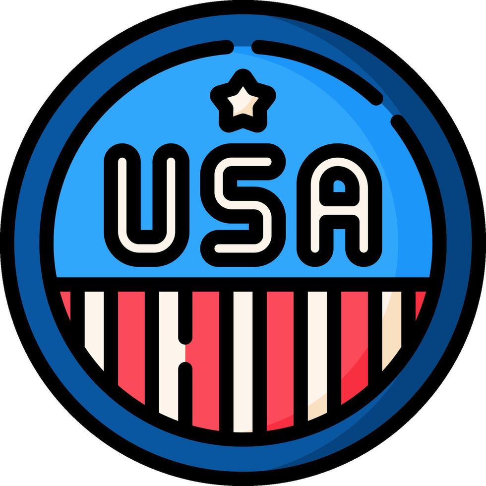 The usa logo in a circle with stars and stripes vector