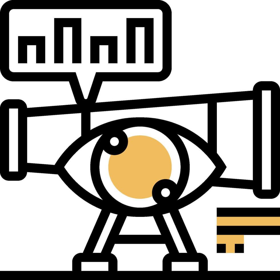 A telescope with an eye and a key vector