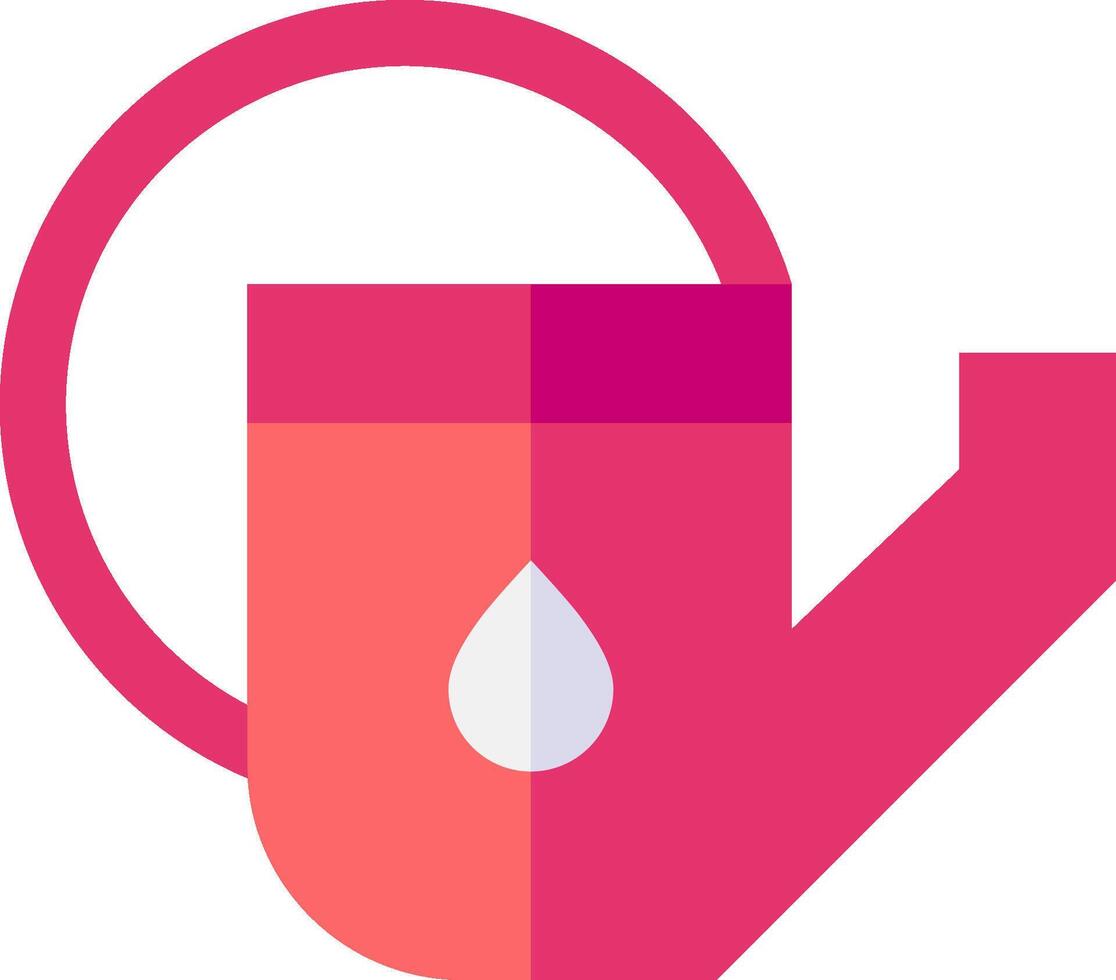 A pink watering can with a drop of water vector